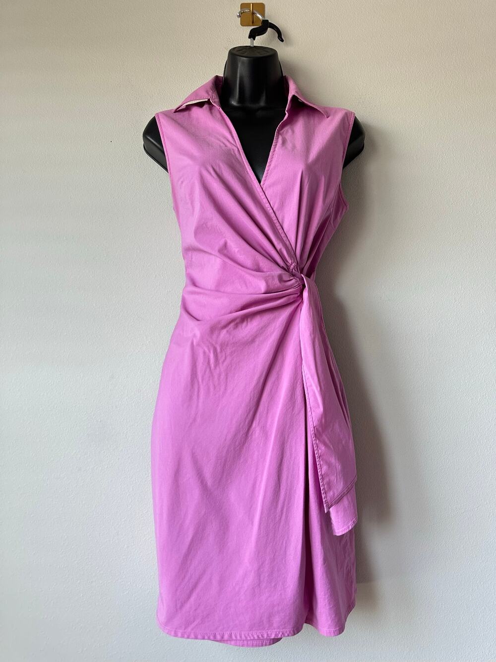 Vintage Y2K Express Pink Wrap Sheath Dress Size 8 Careercore Office Barbiecore